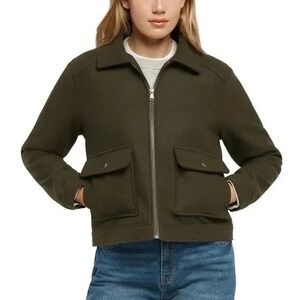 Banana Republic green utility full zip green jacket women's X-Large